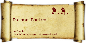 Metner Marion névjegykártya